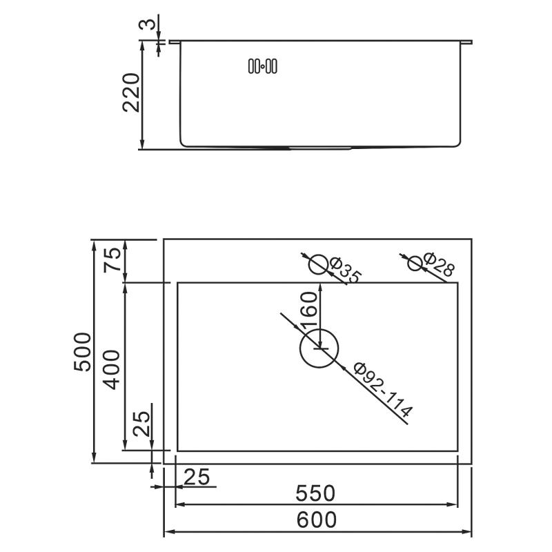 Приобрести gerhans кухонная мойка 60х50 см, графит\декор