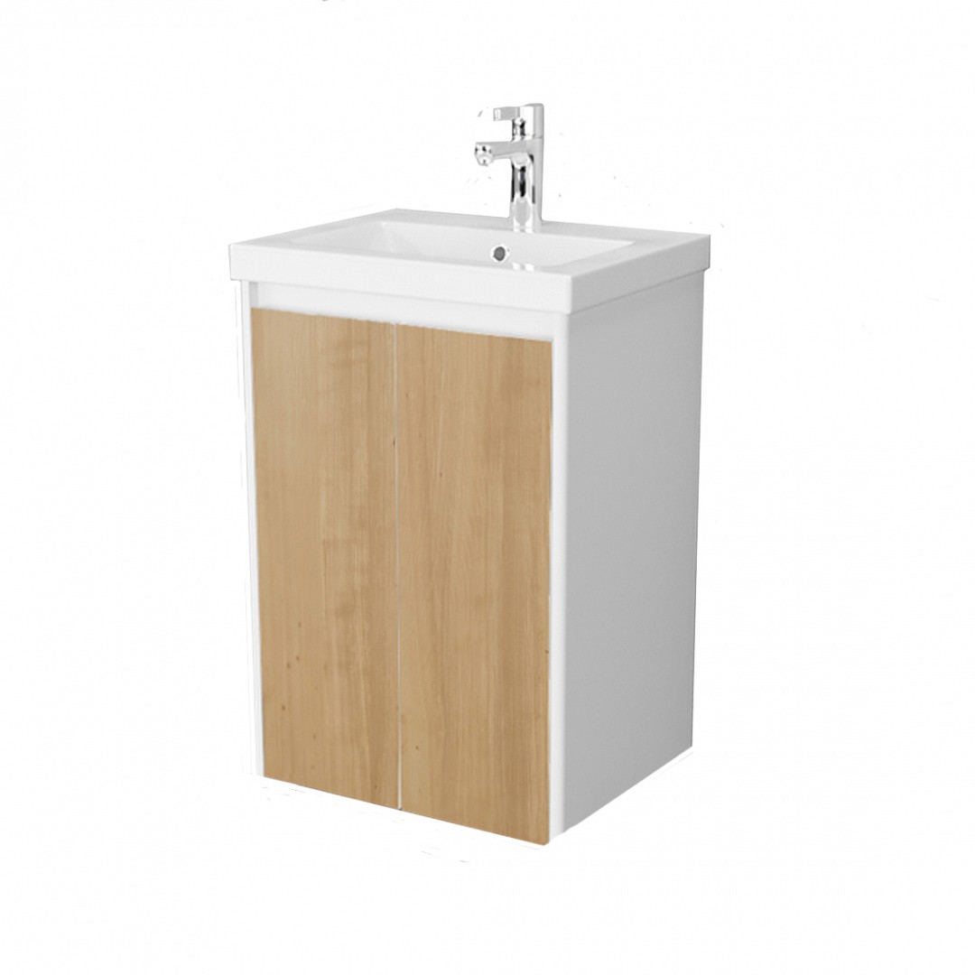 Приобрести тумба подвесная с раковиной velvex klaufs 50 см tpkla.50.2d-617.216, белый/дерево