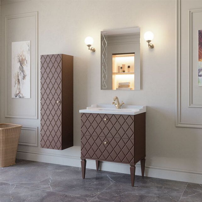 Приобрести caprigo тумба с раковиной roma 70 см, мокко