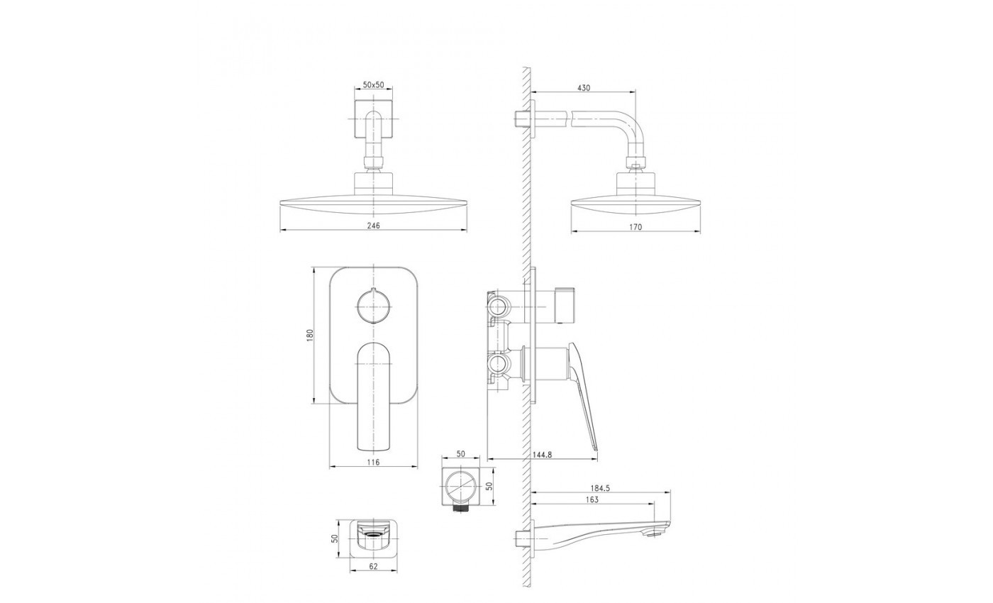 Приобрести lemark душевая система allegro, скрытый монтаж, хром lm5922cw