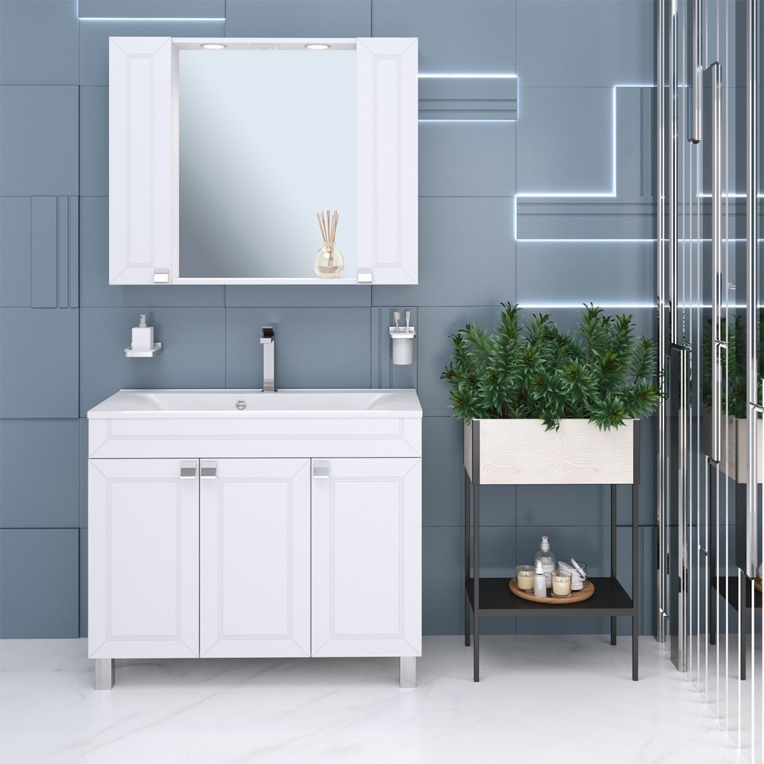 Приобрести aqua de marco тумба напольная с раковиной ostin 100см. 3 двери