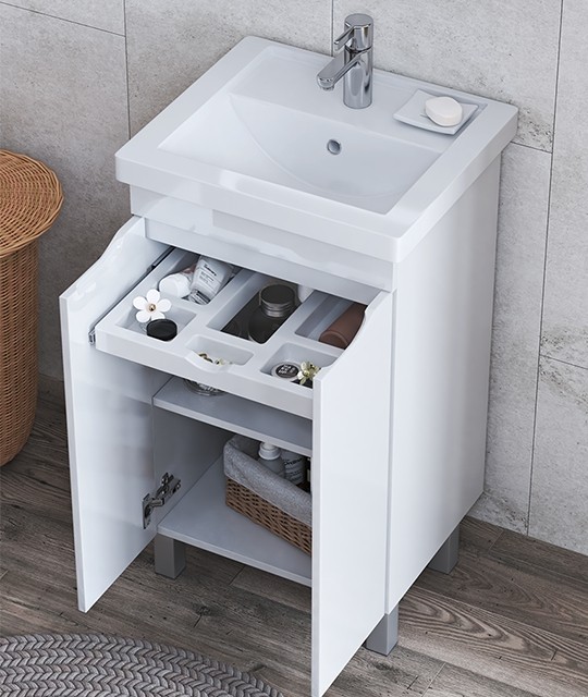 Приобрести vigo тумба с раковиной grani 50см, 2 дверцы, напольная, белая tn.gri.fos.50.2d