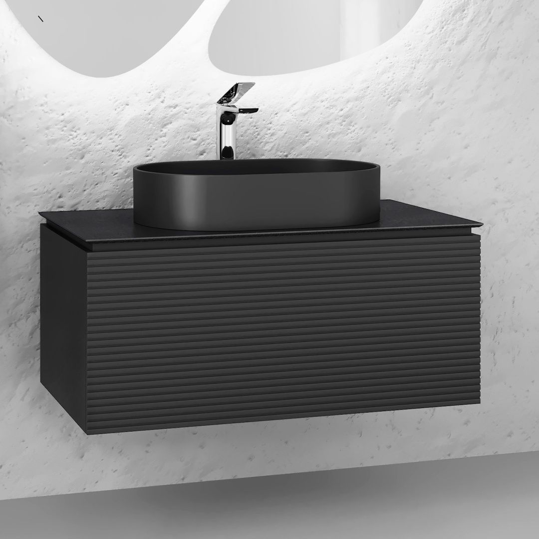 Приобрести jorno тумба подвесная stone 100 см со столешницей, антрацит