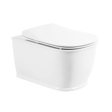 BelBagno Унитаз безободковый подвесной PRADO с сиденьем дюропласт, микролифт, белый BB10150CH/BB10150SC