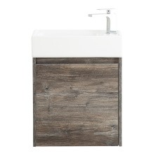BelBagno Тумба с раковиной KRAFT MINI 50 см, подвесная Pino Pasadena левосторонняя, белая раковина