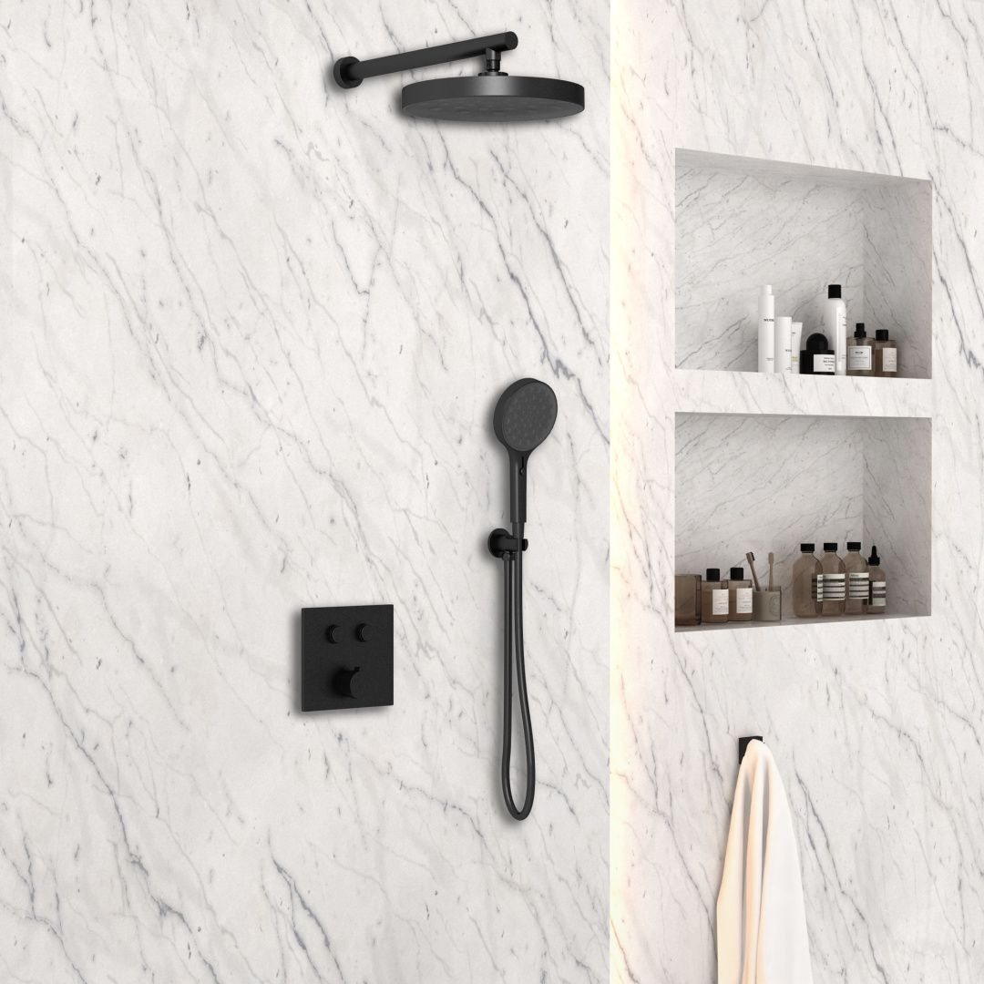 Приобрести vincea встраиваемая душевая система , черная матовая vsfw-4i212mb