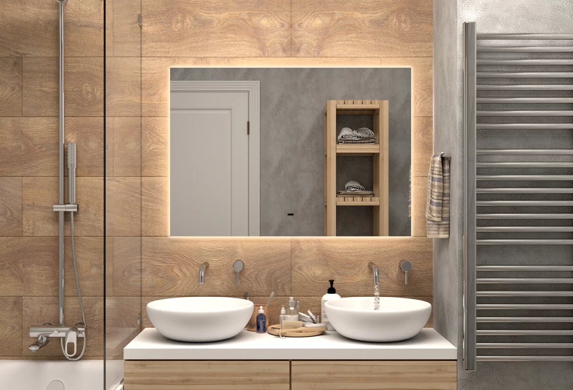 Приобрести continent зеркало с подсветкой trezhe 100х70 см, белое