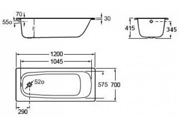 Приобрести ванна стальная roca contessa 120x70 см, 7.212d.0.600.1