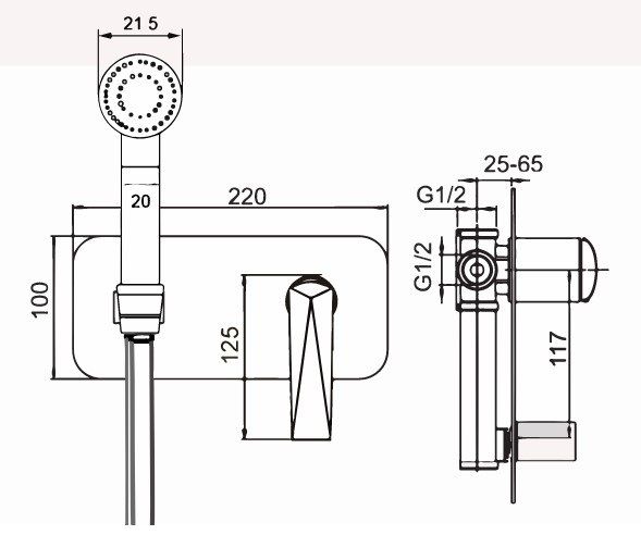 Приобрести boheme гигиенический душ venturo, черный\хром 377-b