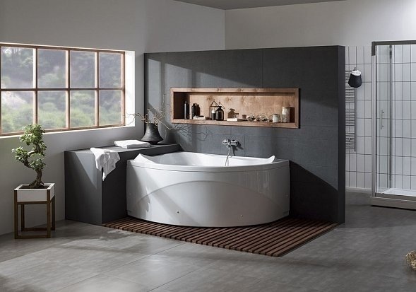 Приобрести aquanet акриловая ванна jamaica 160x100 см, белая, правая