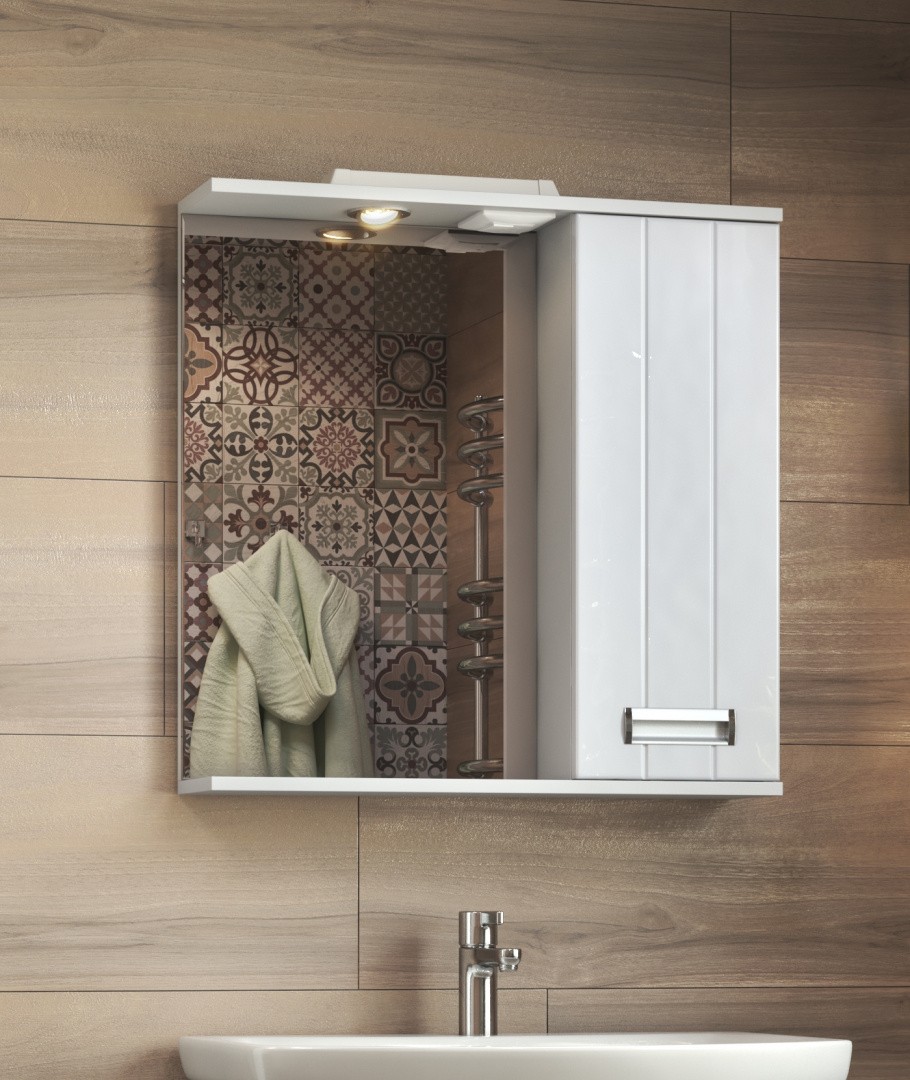 Приобрести vigo зеркало-шкаф diana 70 см, со спотом, правое, белое z.dia.70.r.el