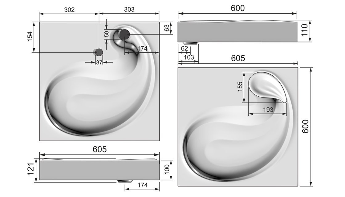 Приобрести jorno раковина над стиральной машиной 60х60 см, белая qopp 60