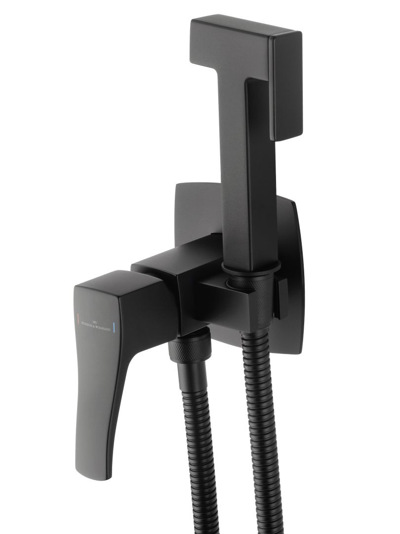 Приобрести смеситель с гигиеническим душем встраиваемый wonzon & woghand flex, черный матовый (ww-88829072-mb)