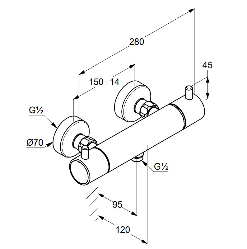 Приобрести kludi смеситель для душа bozz с термостатом, 280мм, черный матовый 352033938