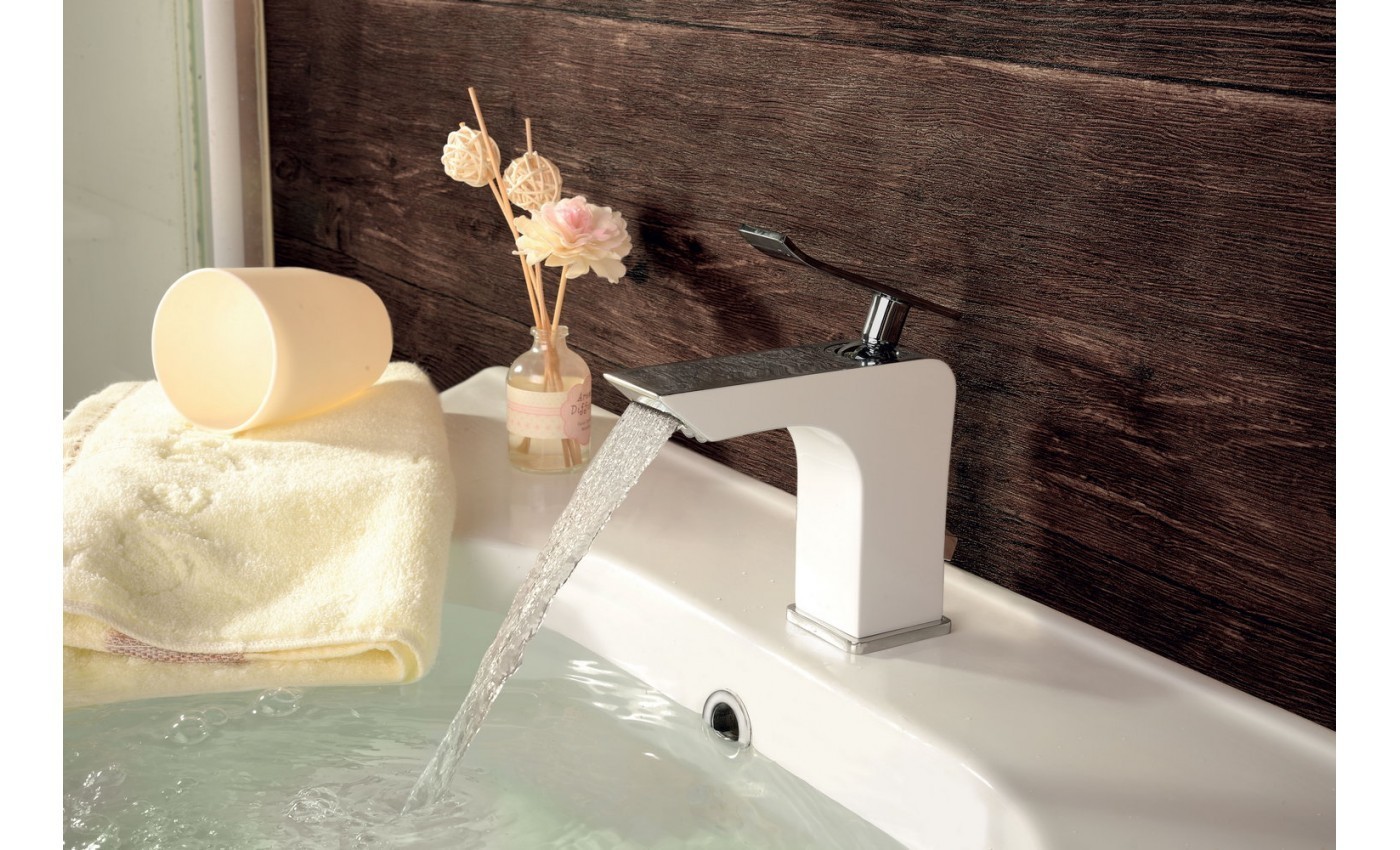 Приобрести lemark смеситель для раковины contest с донным клапаном, белый\хром lm5806cw