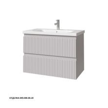 Caprigo Тумба с раковиной FORTE-Smalty STRIPE 80 см, серая, эмаль