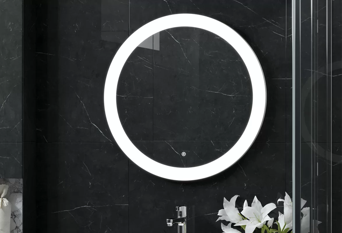 Приобрести continent зеркало с подсветкой rinaldi 77х77 см, белое