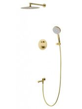 Душевая система с термостатом встраиваемая WONZON & WOGHAND STICK, Брашированное золото (WW-88929010-BG)