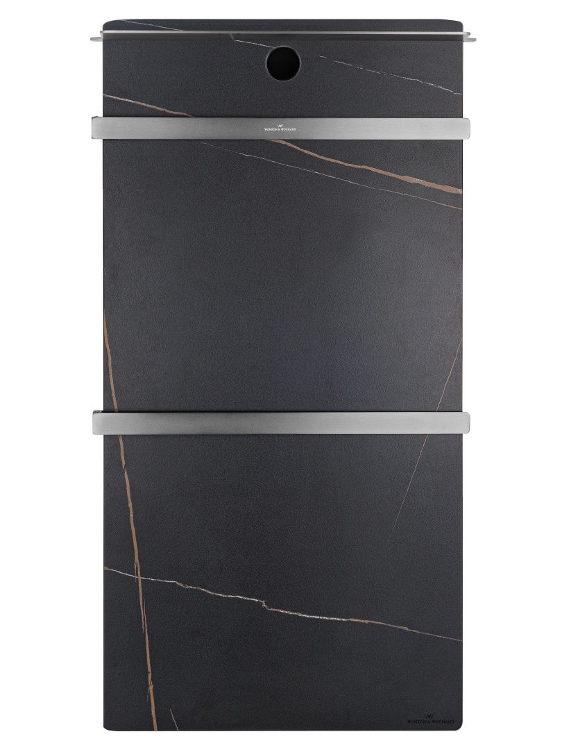 Приобрести полотенцесушитель электрический с каменной плитой черный мрамор wonzon & woghand stuttgart, темный графит (ww-a504-gm)