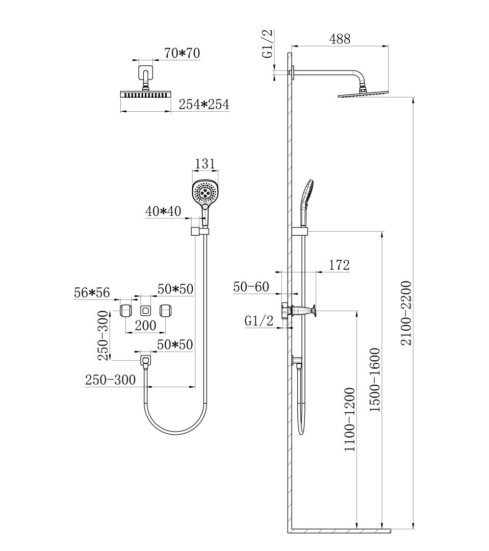 Приобрести душевая система встраиваемая wonzon & woghand shakespeare, хром (ww-654701-cr)