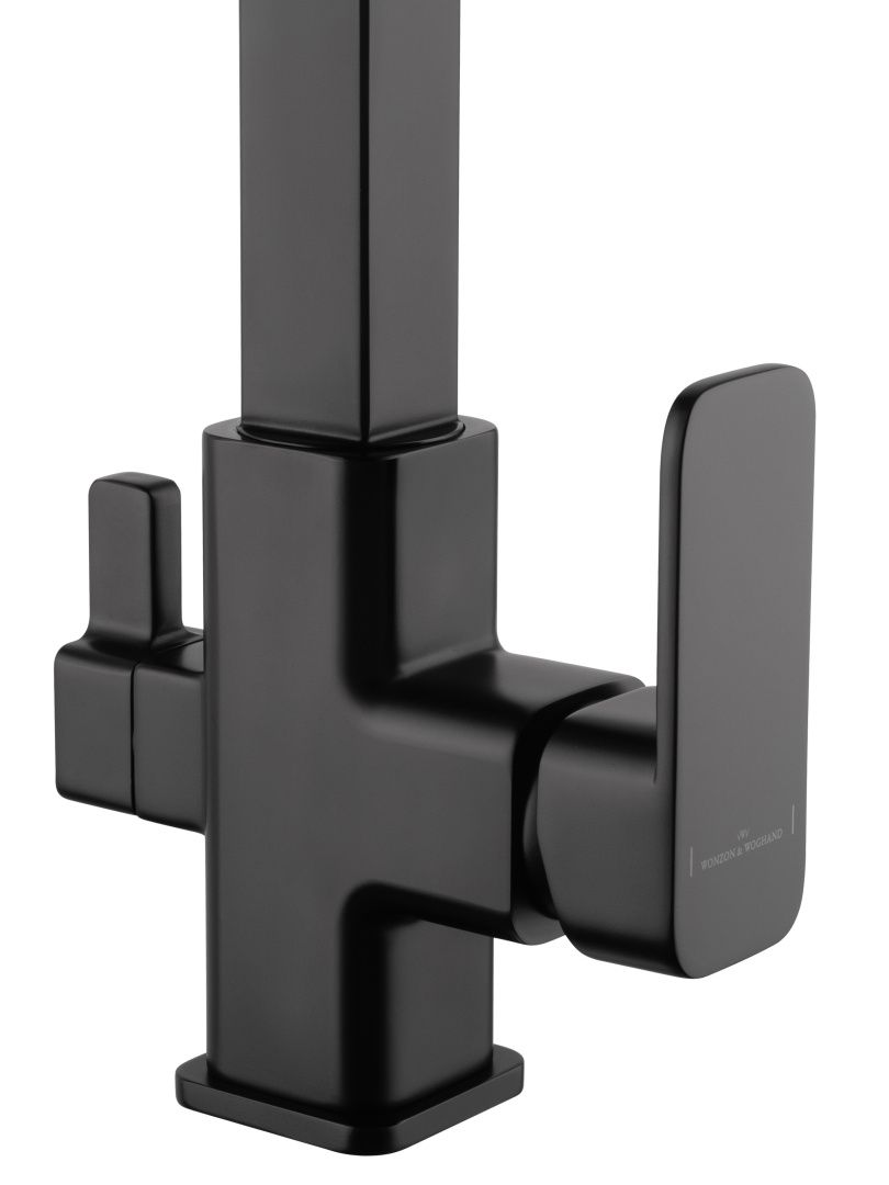 Приобрести смеситель для кухни с гибким изливом и подключением фильтра wonzon & woghand, черный матовый (ww-88458012-mb)