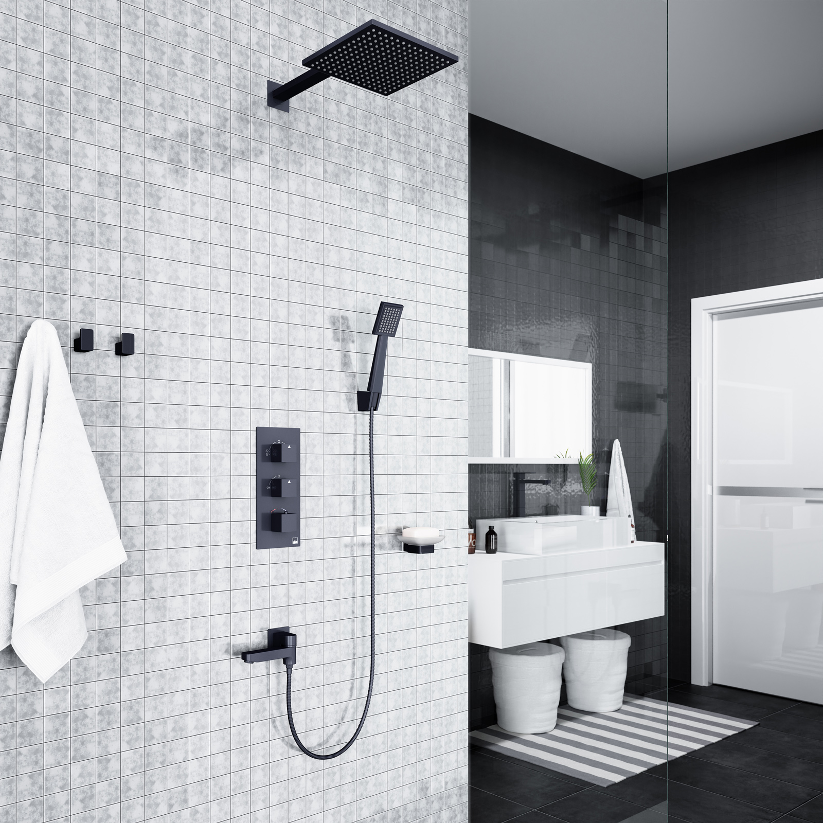 Приобрести душевая система встроенная с термостатом timo tetra-thermo sx-0199/03sm черный