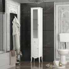 Opadiris Пенал Брунелла 37х198 см, напольный, левосторонний, белый матовый