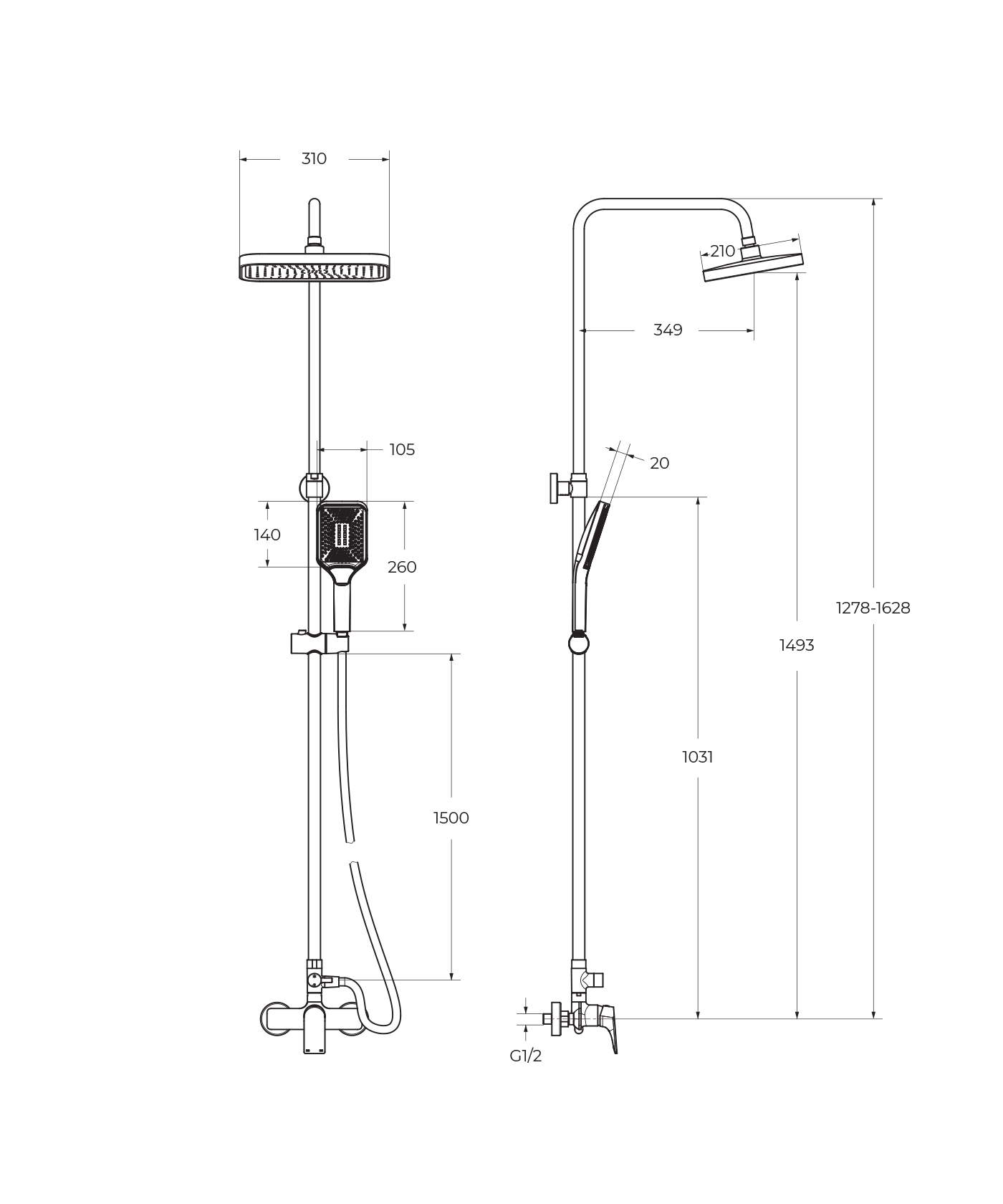 Приобрести belbagno душевая стойка due, хром due-docm-crm
