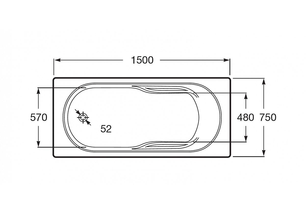 Приобрести ванна акриловая roca genova n 150х75 см z.ru93.0.289.4