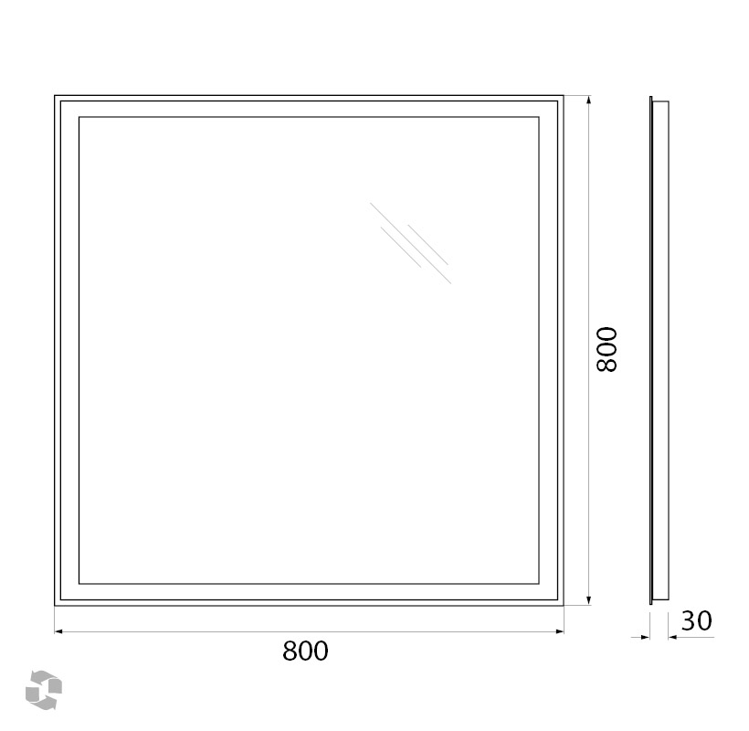 Приобрести belbagno зеркало 80х80 см spc-grt-800-800-led-tch-warm