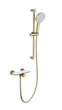 Смеситель для душа с гарнитуром WONZON & WOGHAND ClickPlate, Брашированное золото (WW-B2052-A-BG)