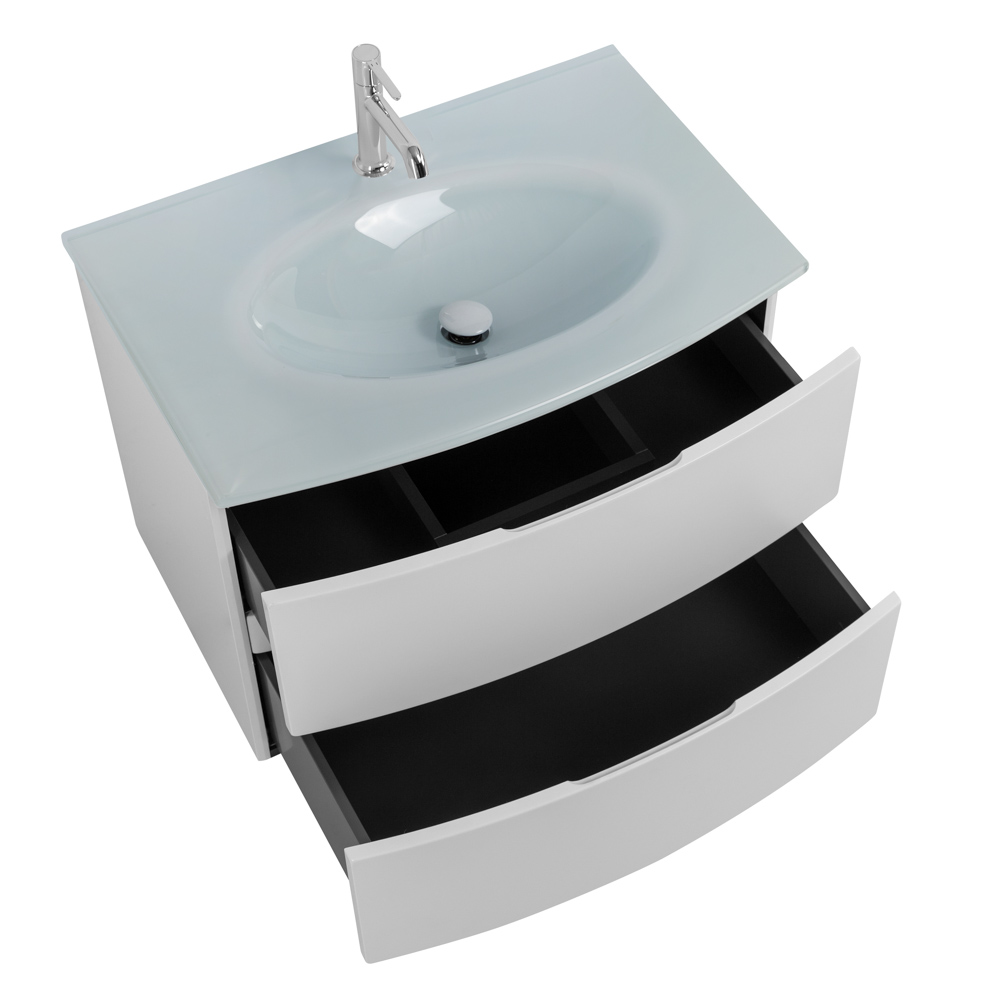 Приобрести cezares тумба подвесная с раковиной elettra 75 см bianco opaco, стекло, белая 55521