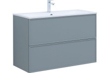 Aquanet Тумба с раковиной Арт 100 см, мисти грин