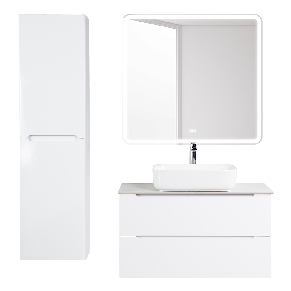 Приобрести belbagno тумба со столешницей etna 100 см, подвесная с накладной раковиной bianco opaco