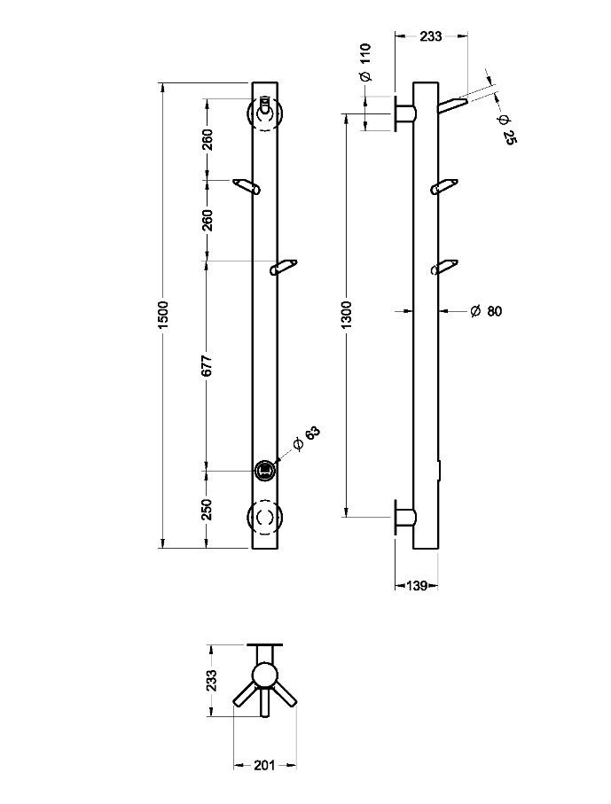 Приобрести boheme полотенцесушитель uno 23х150 см, электрический, черный хром 724-sgm