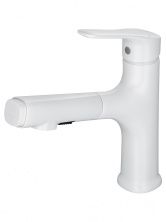 Смеситель для раковины с выдвижным изливом WONZON & WOGHAND, Белый матовый (WW-AE4151-MW)