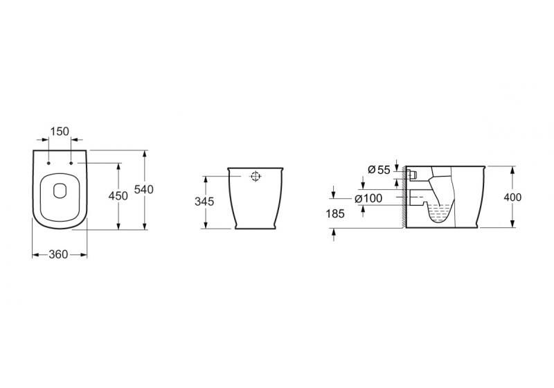 Приобрести belbagno унитаз приставной prado bb10150cb