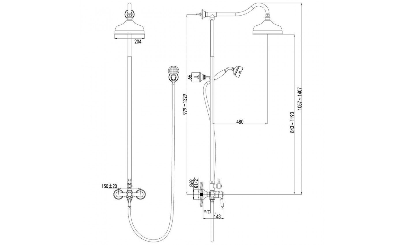 Приобрести lemark душевая система villa, бронза lm4860b