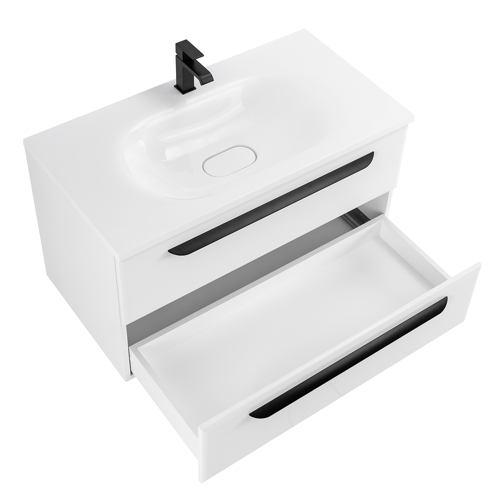 Приобрести cezares тумба подвесная с раковиной eco 90 см bianco lucido, белый глянец eco-900-2c-so-bl