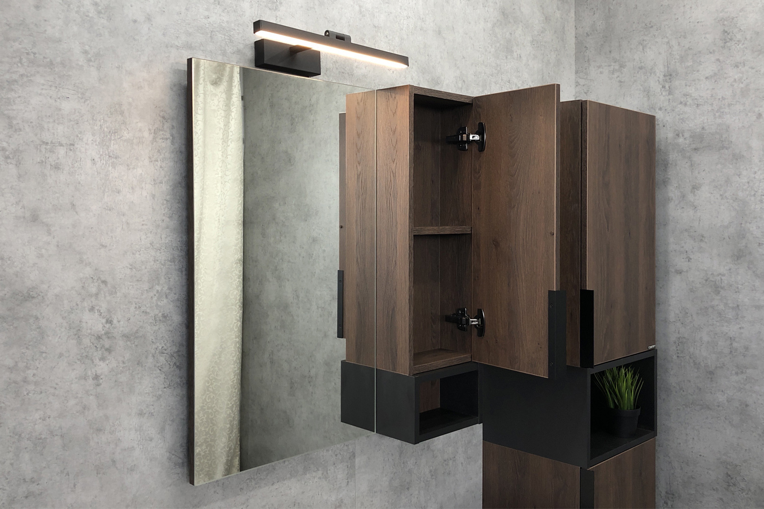 Приобрести сomforty зеркало-шкаф "франкфурт-75" дуб шоколадно-коричневый