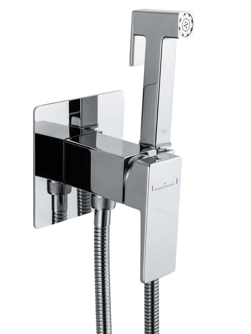 Приобрести смеситель с гигиеническим душем встраиваемый wonzon & woghand cube 2.0, хром (ww-88829068-cr)