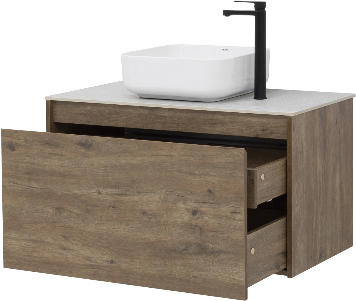 Приобрести aquanet тумба со столешницей nova lite 90 см, дуб рустикальный (1 ящик)