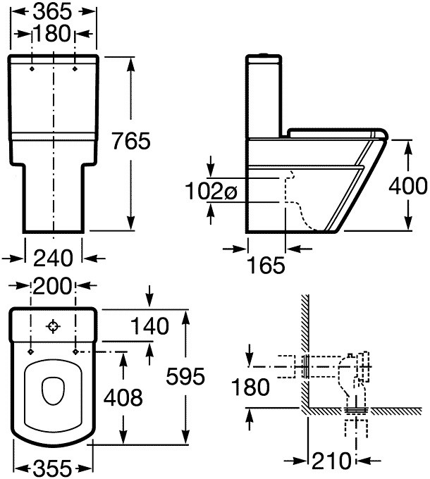 Приобрести напольный унитаз-компакт roca hall cs00024083