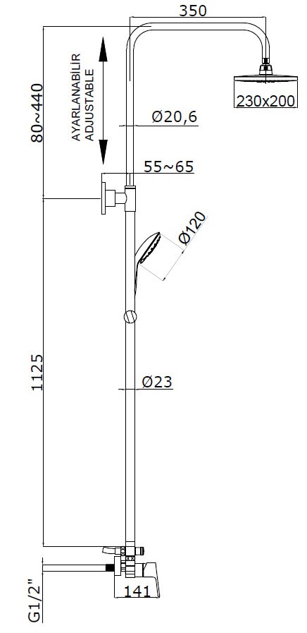 Приобрести azario душевая система treya,  без излива, хром az-15780121