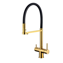 Grocenberg Смеситель для кухни с гибким изливом, золото GB4095GO