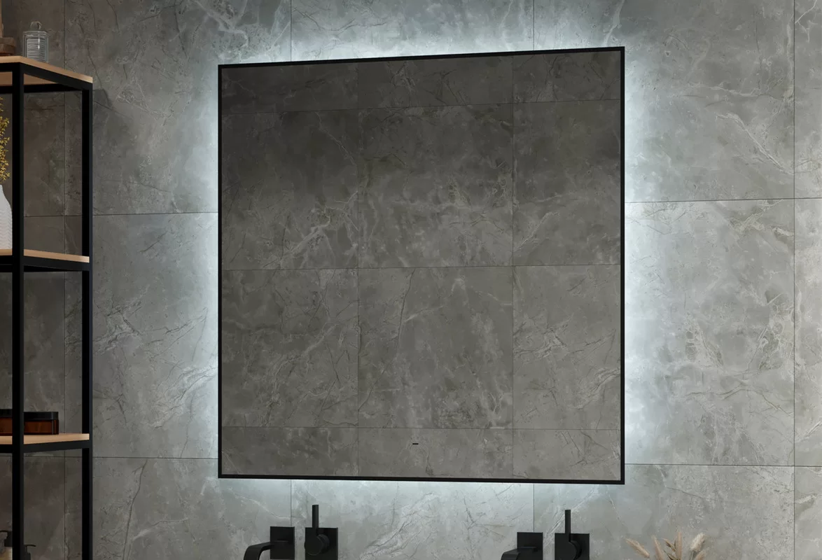 Приобрести continent зеркало с подсветкой amer 100х100 см, черное