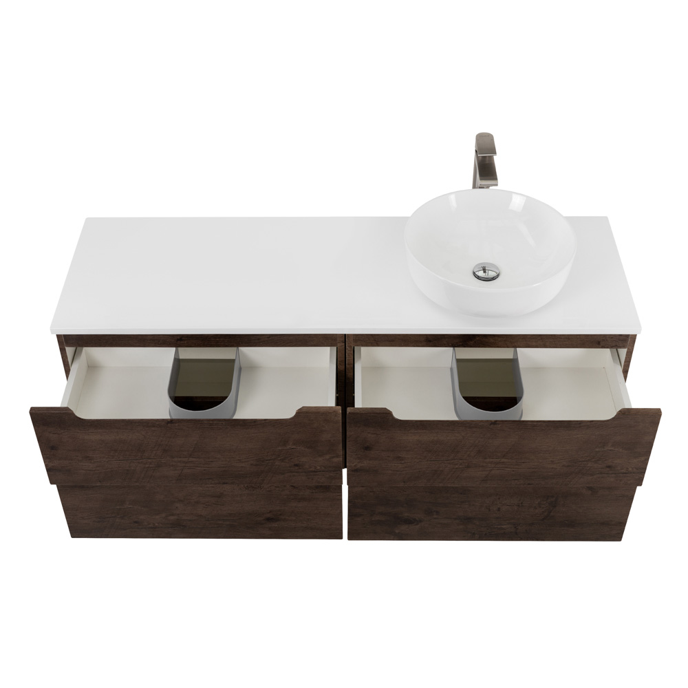 Приобрести belbagno тумба со столешницей etna 120 см, подвесная rovere moro, раковина справа