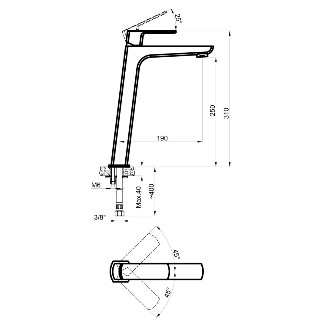 Приобрести смеситель для раковины azario atri 310 мм, высокий, az-15964551