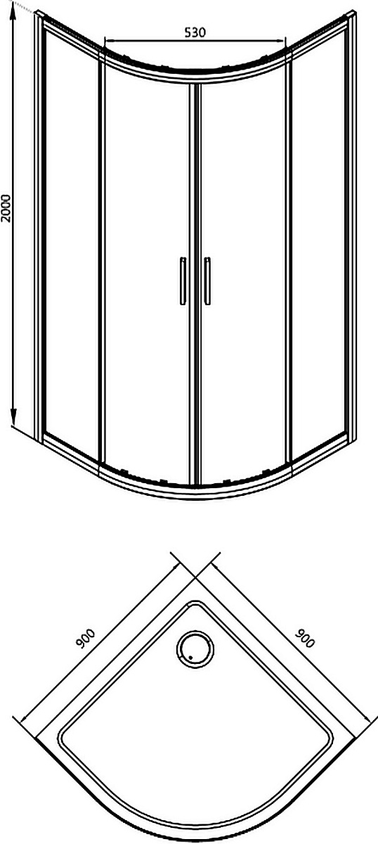 Приобрести aquanet душевое ограждение practic ae10-q-90x90u-cp 900x900, прозрачное, матовое стекло