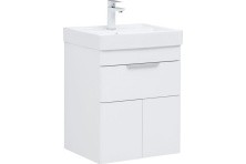 Aquanet Тумба с раковиной Ирис new 50 см, белая глянец (1 ящик, 2 дверцы)